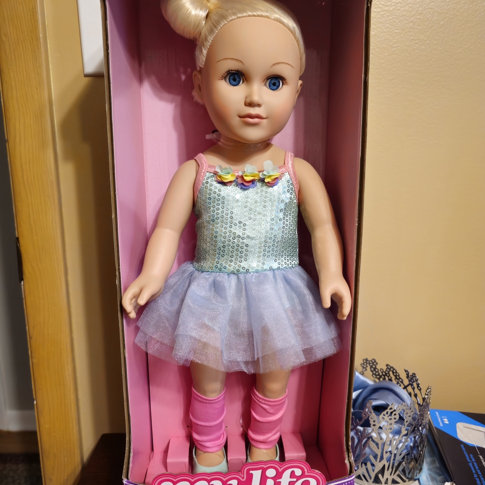 Sparkle Life Ballet Doll with Blue Dress and Pink Accessories